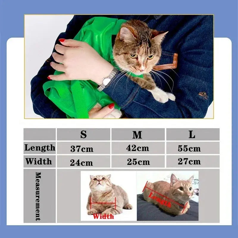 Pet Carrier Sling Bag Multi-Function Dog Cat Grooming Restraint Fixed Bags Anti-scratch Special Bathing Washing Trimming Nail Streetsharks