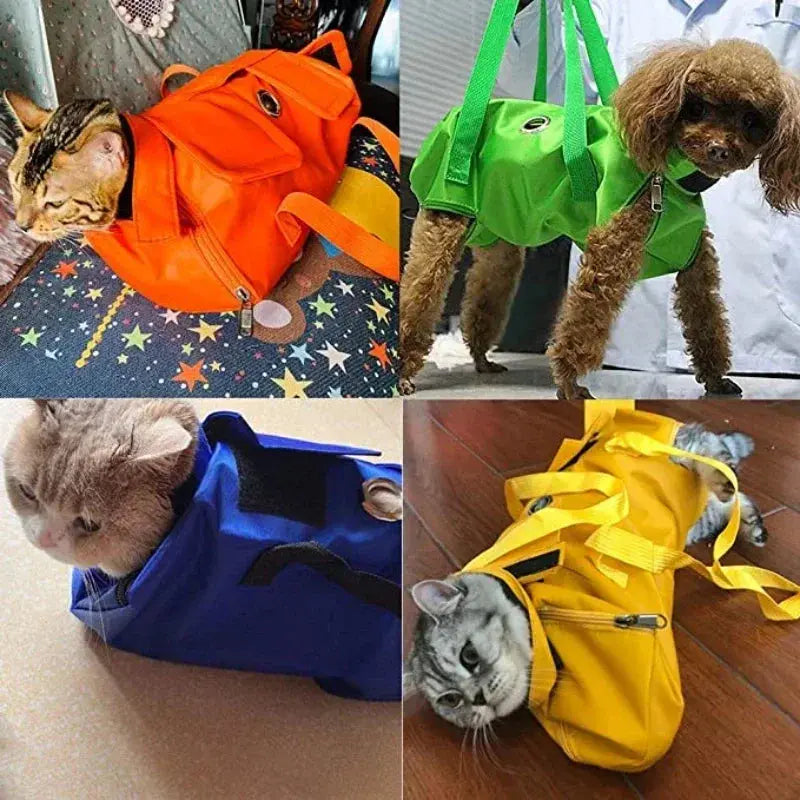 Pet Carrier Sling Bag Multi-Function Dog Cat Grooming Restraint Fixed Bags Anti-scratch Special Bathing Washing Trimming Nail Streetsharks