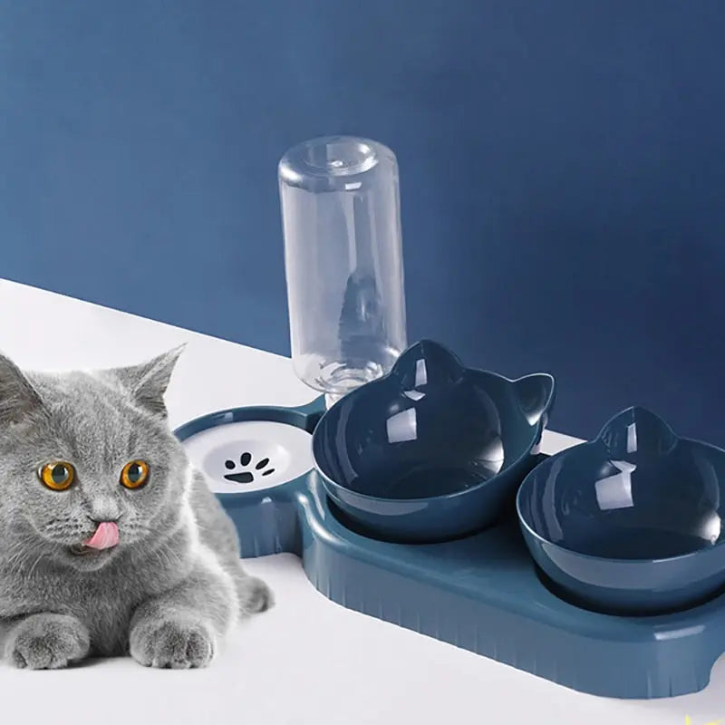 Pet Cat Bowl Feeder Water Dispenser Dog Drinking Raised Stand Bowls Streetsharks