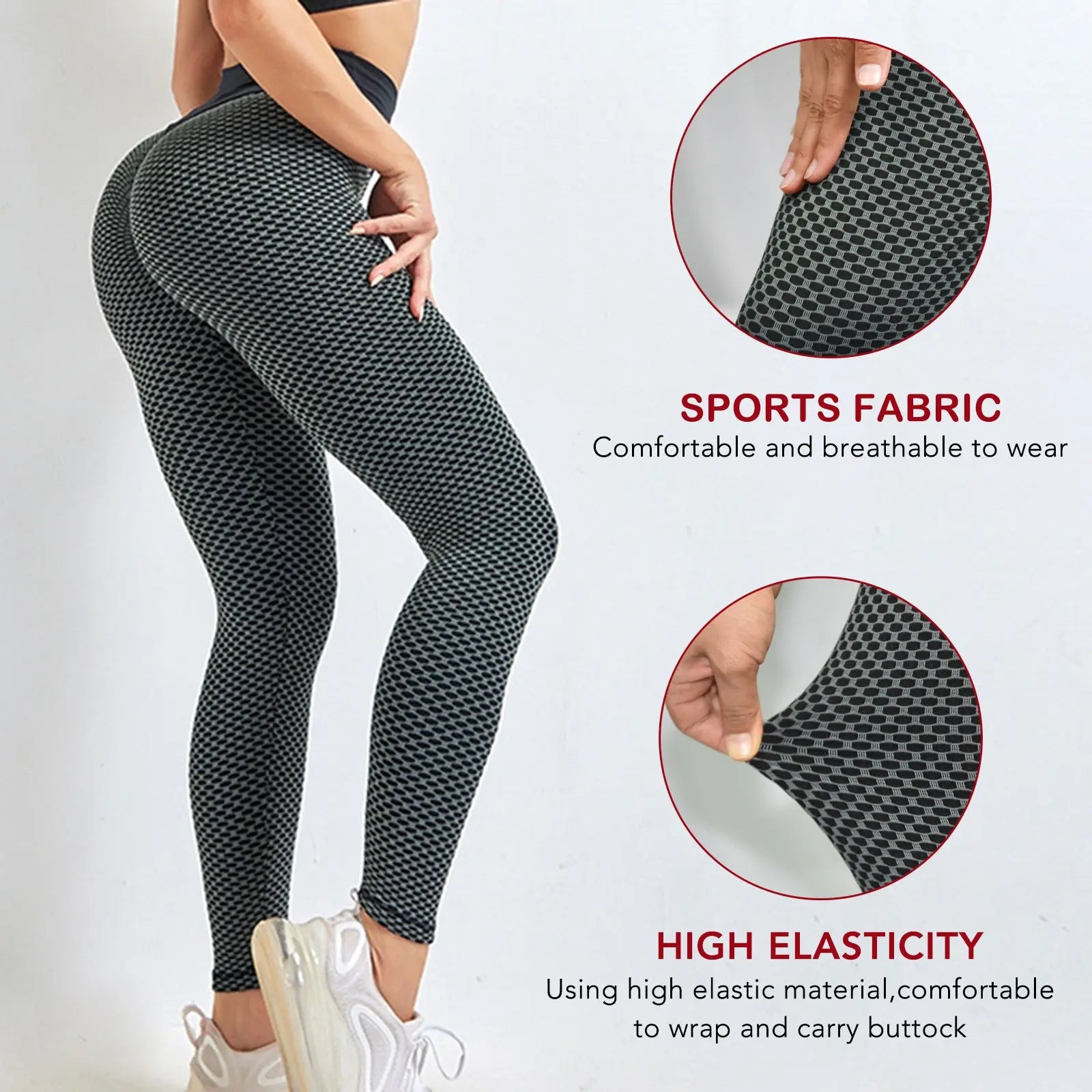 Plus Size Sports High Waist Yoga Pants; Women's Butt Lifting Workout Tights StreetSharks