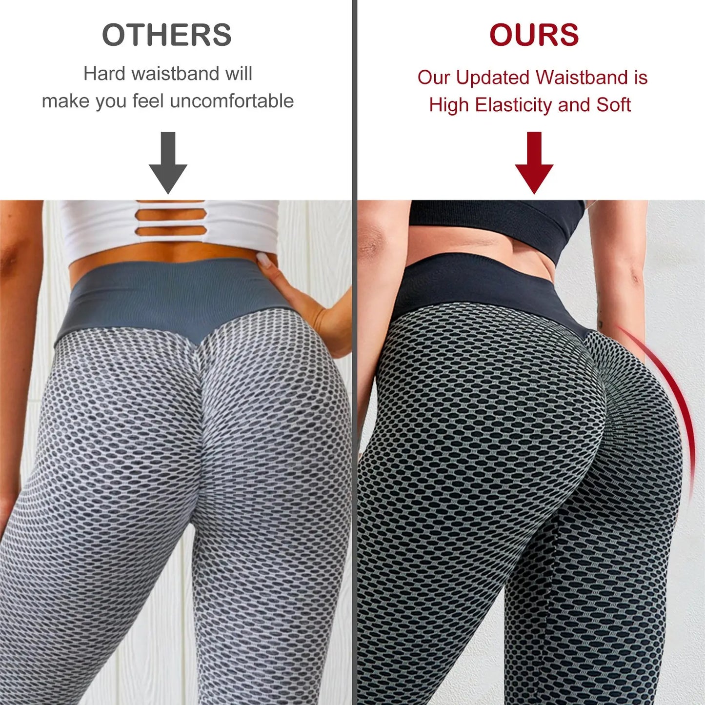 Plus Size Sports High Waist Yoga Pants; Women's Butt Lifting Workout Tights StreetSharks