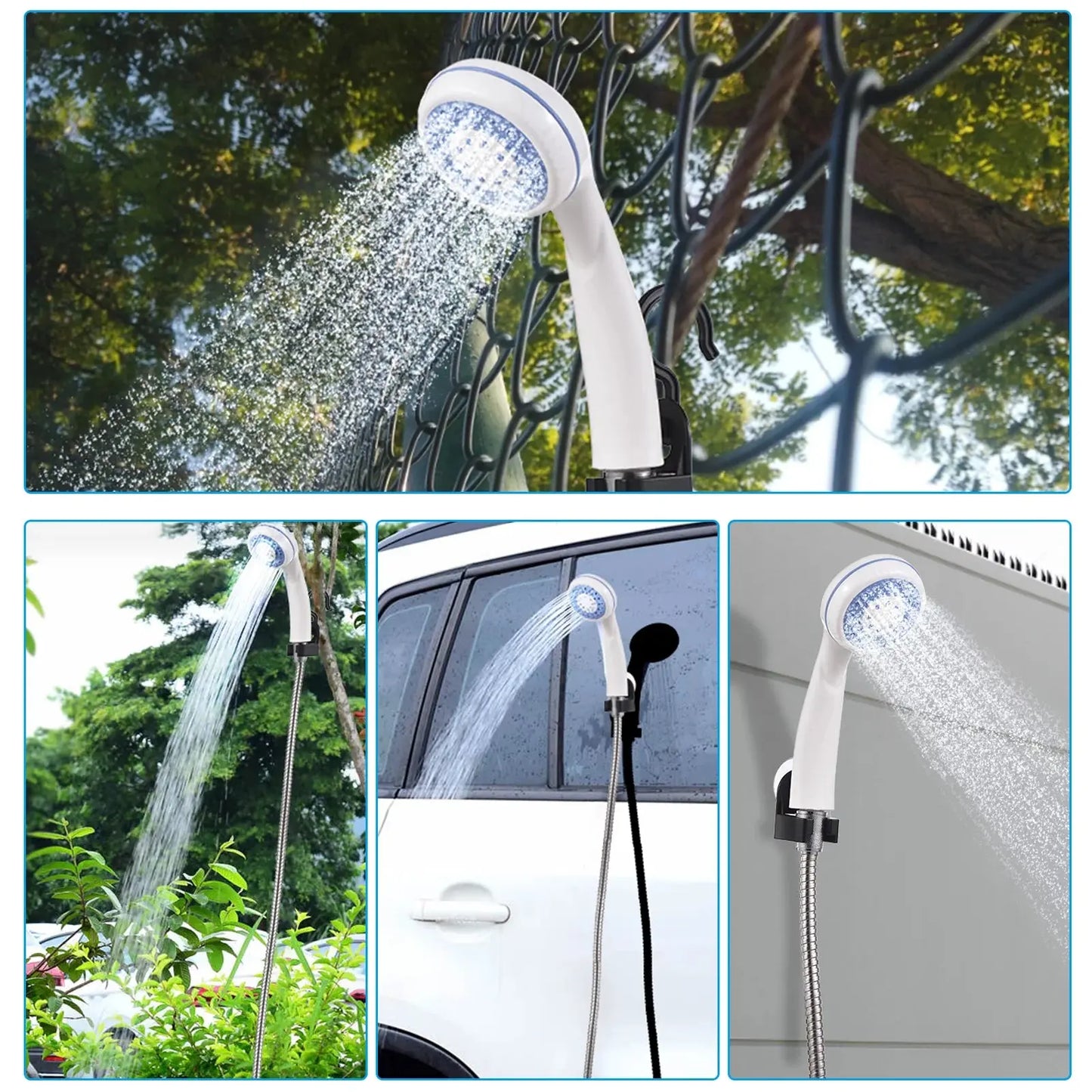 Portable Camping Shower Outdoor USB Rechargeable Electric Shower Pump for Camping Car Washing Gardening Pet Cleaning - Streetsharks