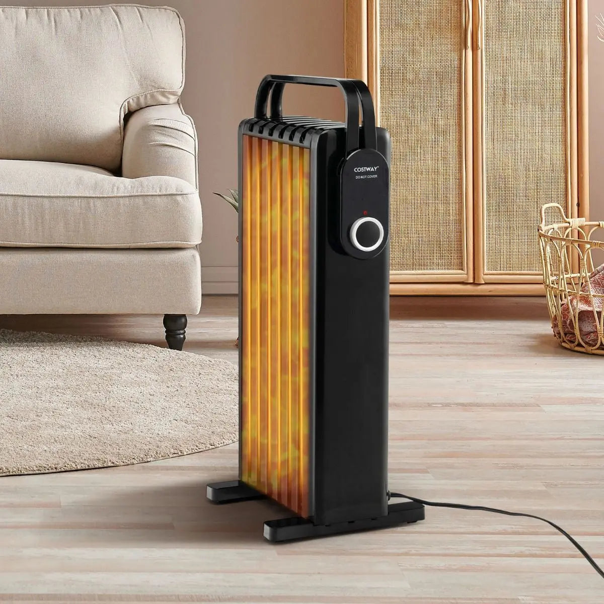 Portable Electric Heater with Overheat and Tip-Over Protection