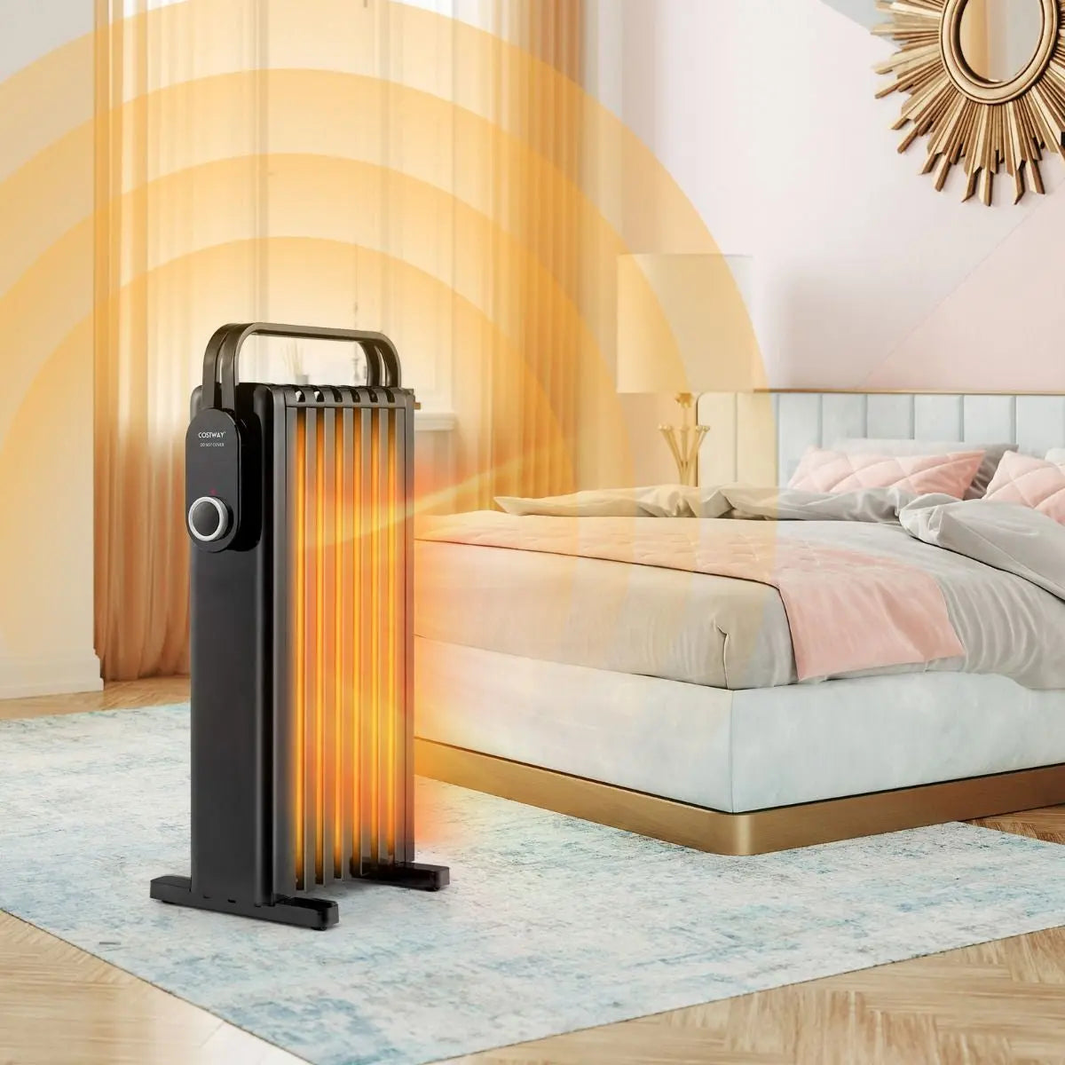 Portable Electric Heater with Overheat and Tip-Over Protection