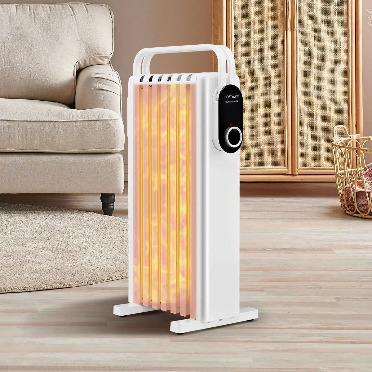 Portable Electric Heater with Overheat and Tip-Over Protection