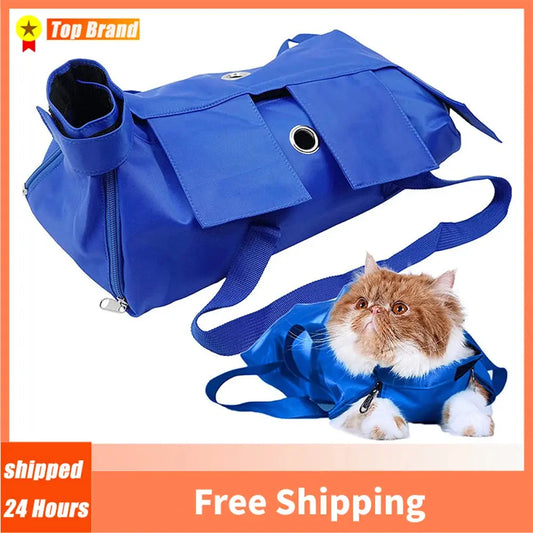 Portable Folding Cat Backpack Puppy Carrier Dog Walking Pet Accessories Cat Grooming Restraint Fixed Bags Pet Carrier Sling Bag Streetsharks