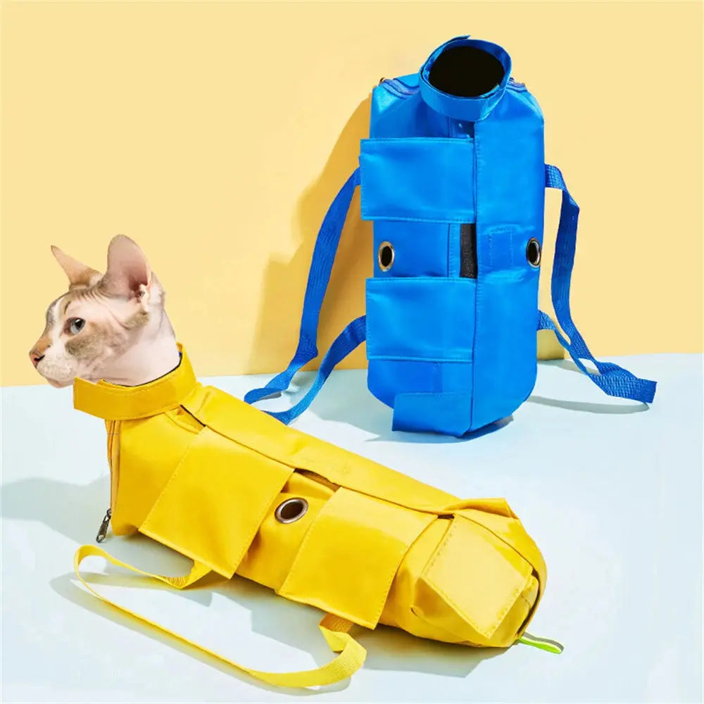 Portable Folding Cat Backpack Puppy Carrier Dog Walking Pet Accessories Cat Grooming Restraint Fixed Bags Pet Carrier Sling Bag Streetsharks