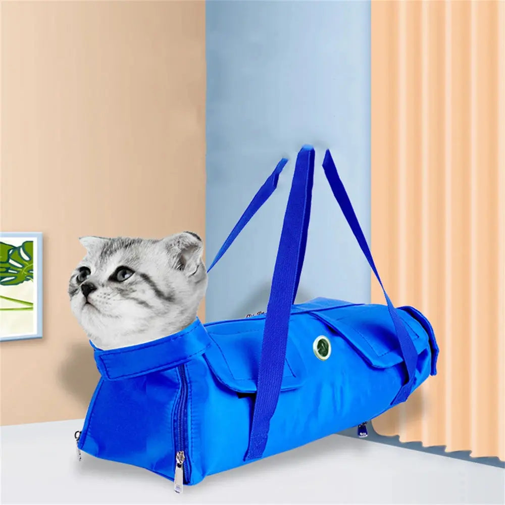 Portable Folding Cat Backpack Puppy Carrier Dog Walking Pet Accessories Cat Grooming Restraint Fixed Bags Pet Carrier Sling Bag Streetsharks