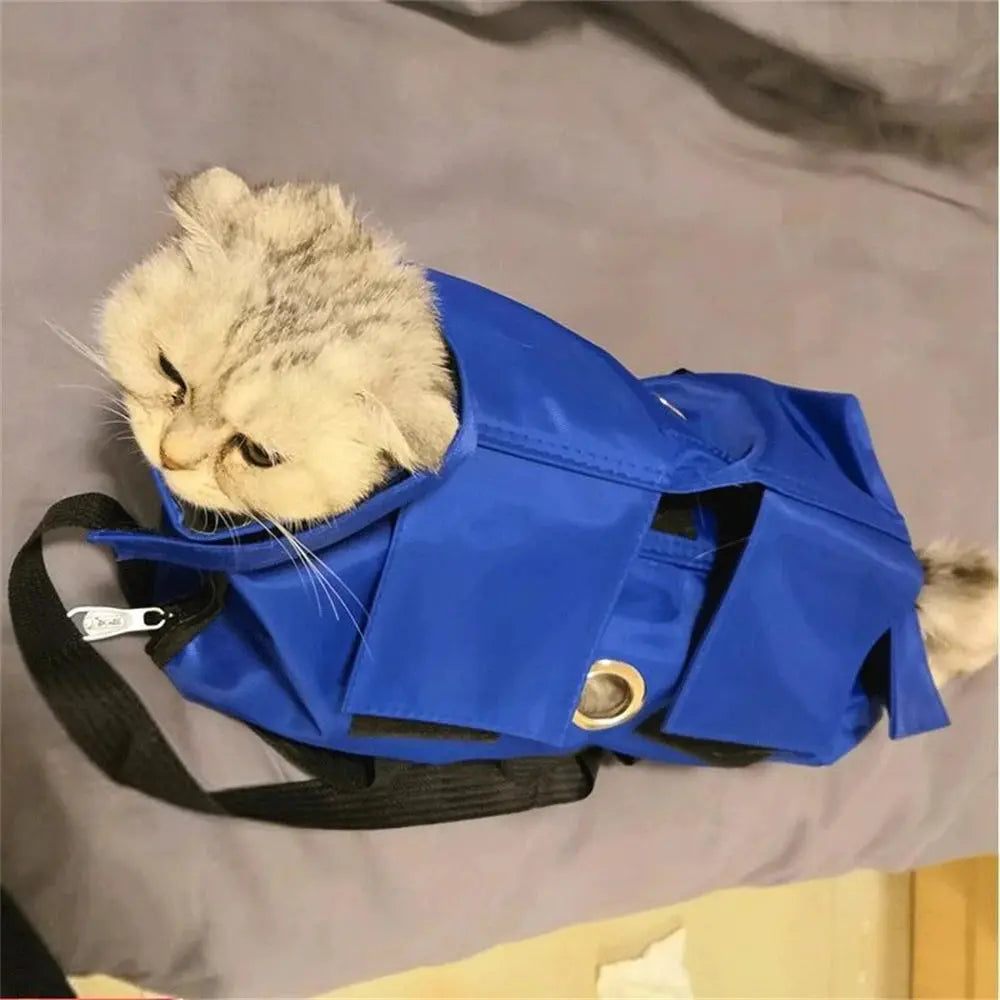 Portable Folding Cat Backpack Puppy Carrier Dog Walking Pet Accessories Cat Grooming Restraint Fixed Bags Pet Carrier Sling Bag Streetsharks