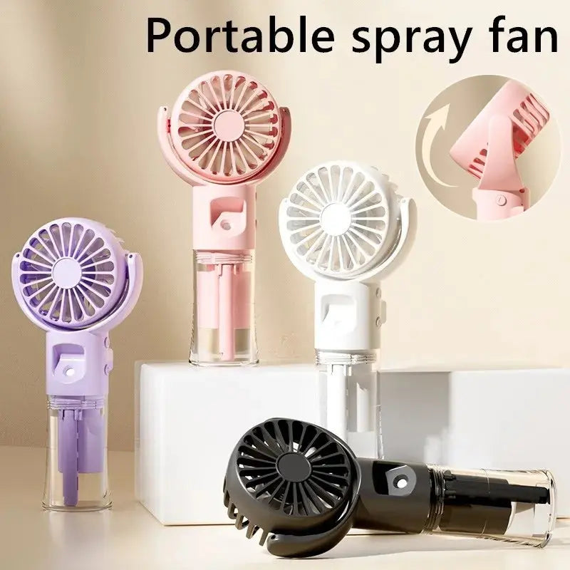 Portable Handheld Spray Fan 4-Speed Water Spray Mist Fan Summer Cooling Artifact USB Charging Summer Supplies Outdoor Mini Fan Streetsharks