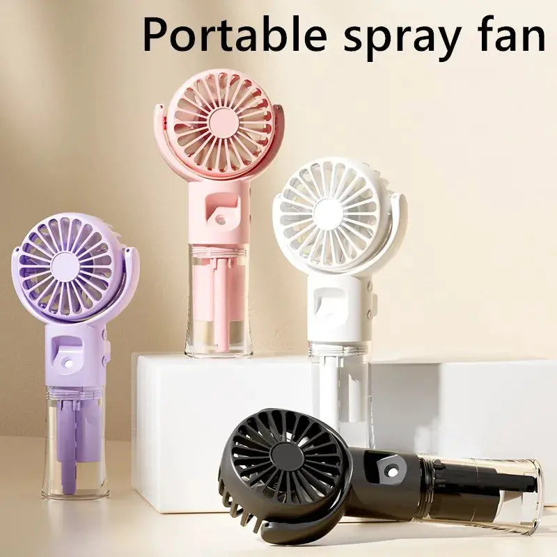 Portable Handheld Spray Fan 4-Speed Water Spray Mist Fan Summer Cooling Artifact USB Charging Summer Supplies Outdoor Mini Fan Streetsharks