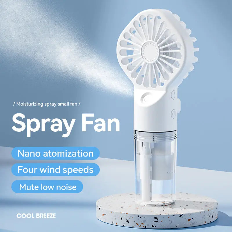 Portable Handheld Spray Fan 4-Speed Water Spray Mist Fan Summer Cooling Artifact USB Charging Summer Supplies Outdoor Mini Fan Streetsharks