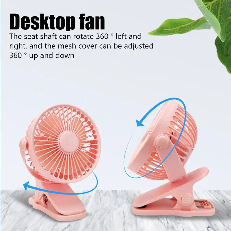 Portable Mini Hand Clip Fan USB Charging Quiet Desktop Electric Fan High Quality Student Dormitory Small Cooling Ventilador Fans Streetsharks