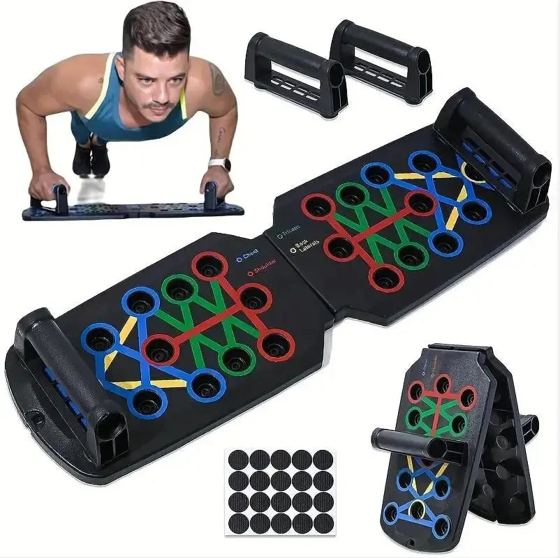 Portable Fitness Equipment Portable Multifunctional Push-Up Board Set with Handles Foldable Fitness Equipment for Chest Abdomen Arms and Back Training - Streetsharks