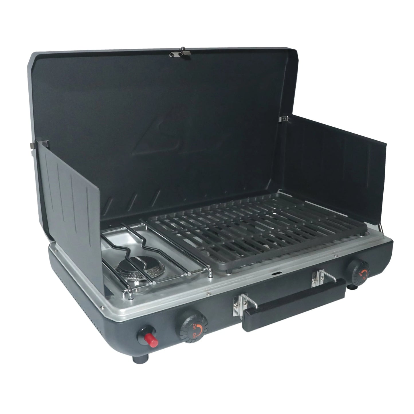 camp stove with 2 burners Propane 2-In-1 Portable 2 Burner Grill Camp Stove, Model GCT2220WB - Streetsharks