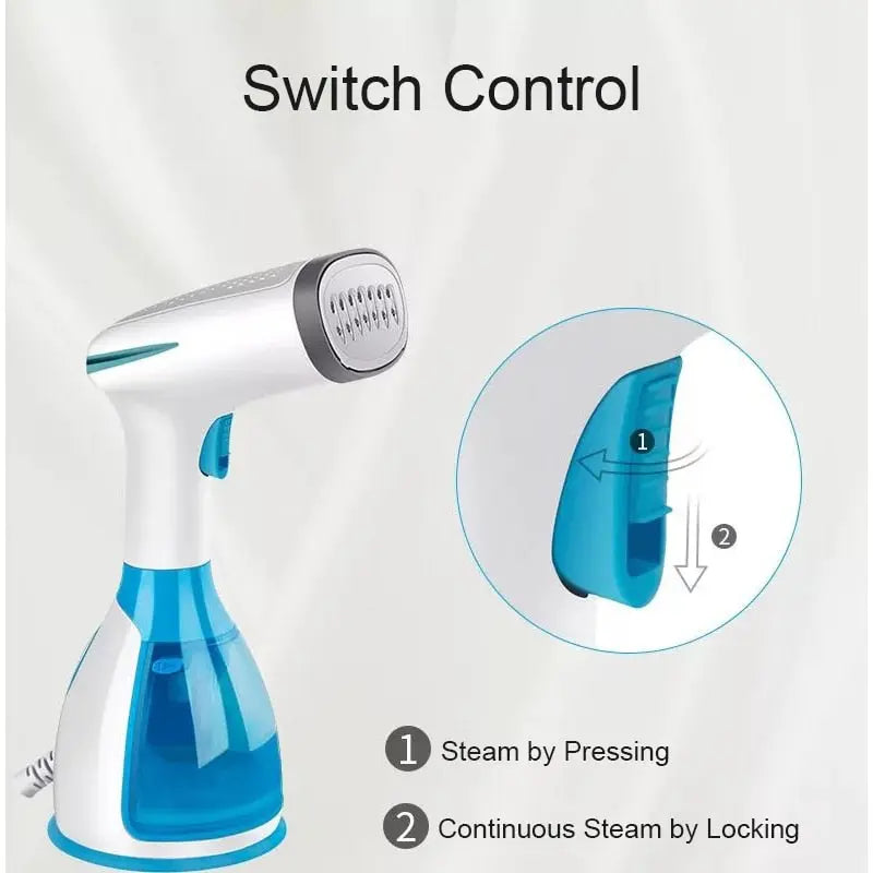 Quick-Heat Hand Garment Iron Steamer for Clothes 1500W Powerful 280ml Portable Streetsharks