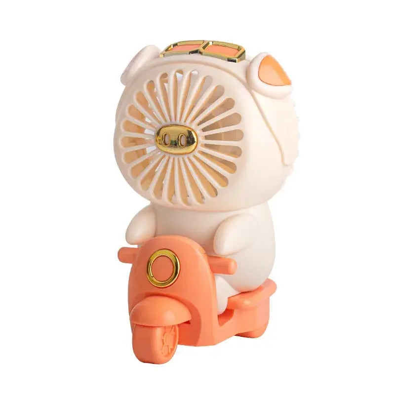 Rechargeable Mini Fan Cute Pet Desktop Fans For Students Silent Usb Fan With Night Light Two Wind Speed Air Cooler Streetsharks