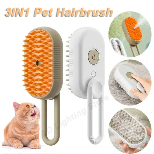 Rechargeable Steam Cat Grooming Brush Steamy To Remove Loose Hair 3 In1 Electric Self Cleaning Spray Dog Brush Massage Pet Combs Streetsharks