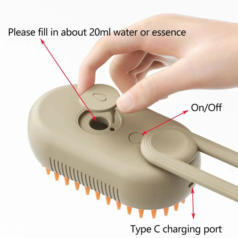 Rechargeable Steam Cat Grooming Brush Steamy To Remove Loose Hair 3 In1 Electric Self Cleaning Spray Dog Brush Massage Pet Combs Streetsharks