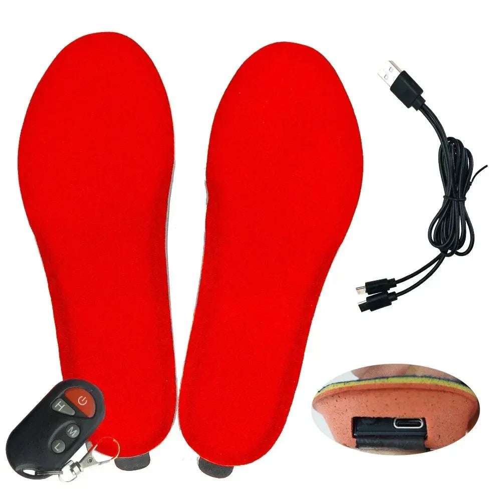 Rechargeable USB Electric Foot Warmer Heated Insoles Heating Soles Boots Insert with Remote Control for Man Women -  Streetsharks