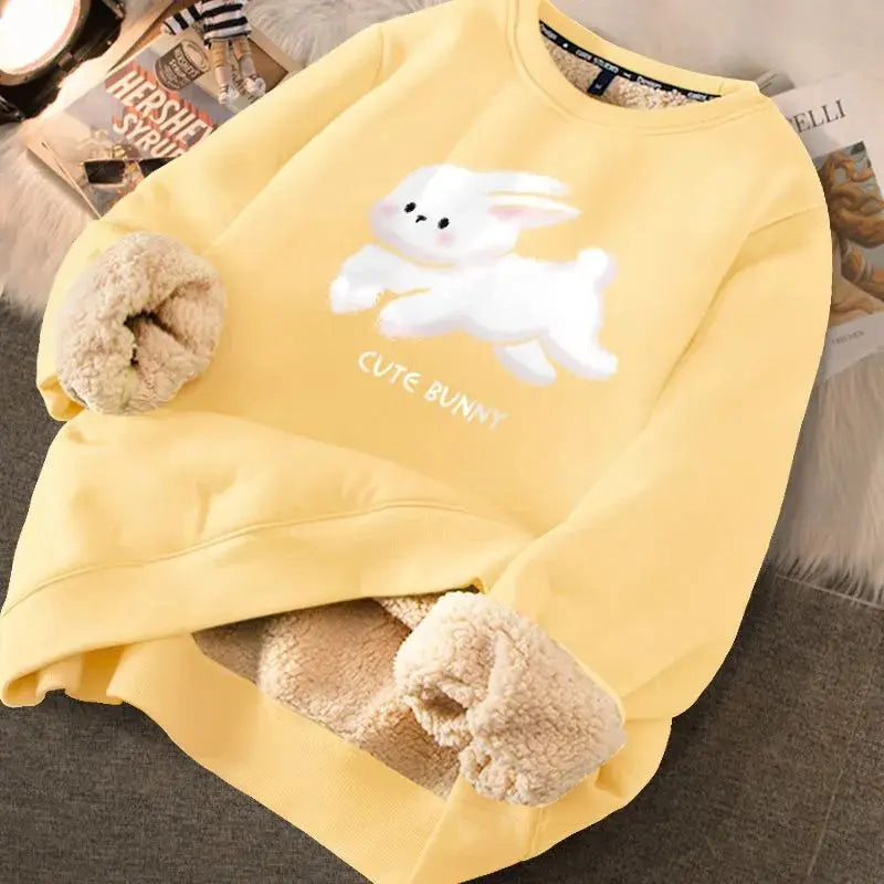 Red Velvet Rabbits Sweatshirts Women  New Year Loose Autumn Clothing -  Streetsharks