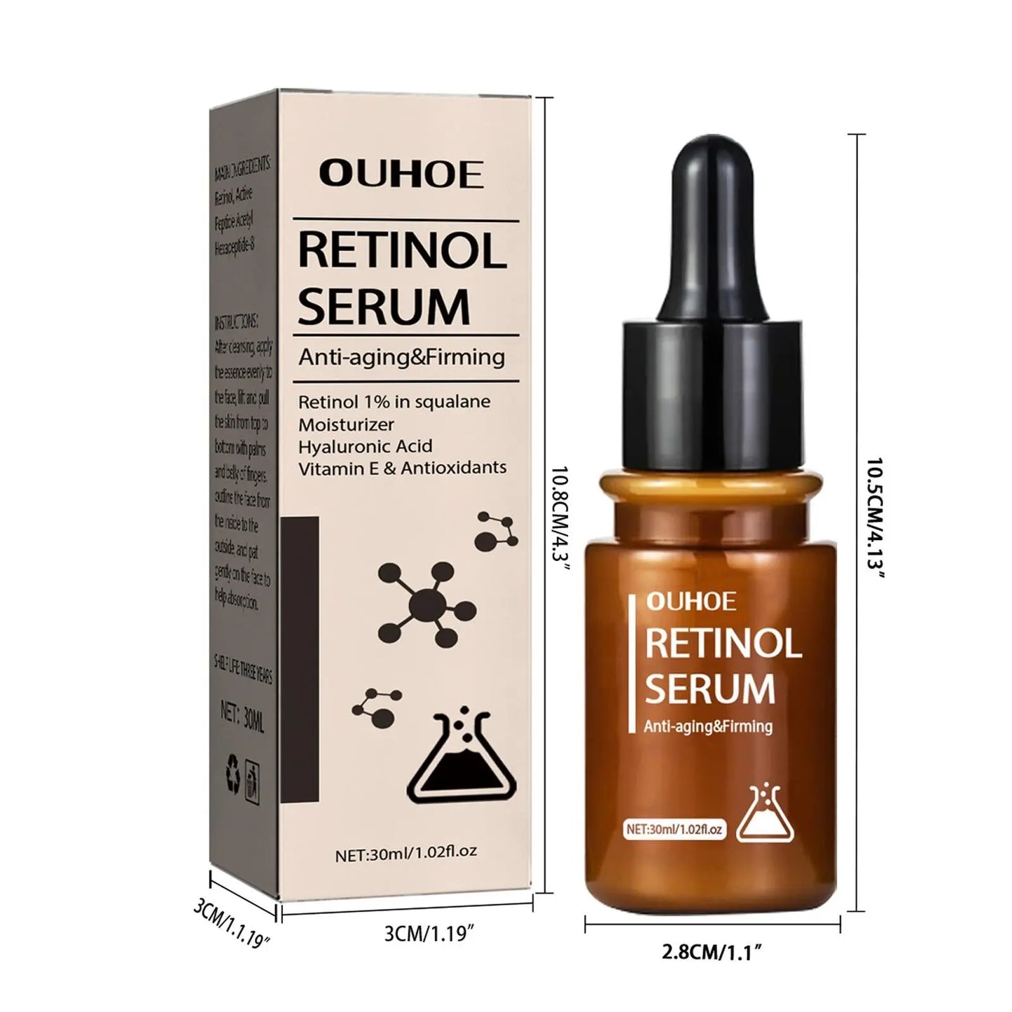 Retinol Wrinkles Removal Face Serum Lift Firming Anti-Aging Fade Fine Lines Skin Care Essence Streetsharks