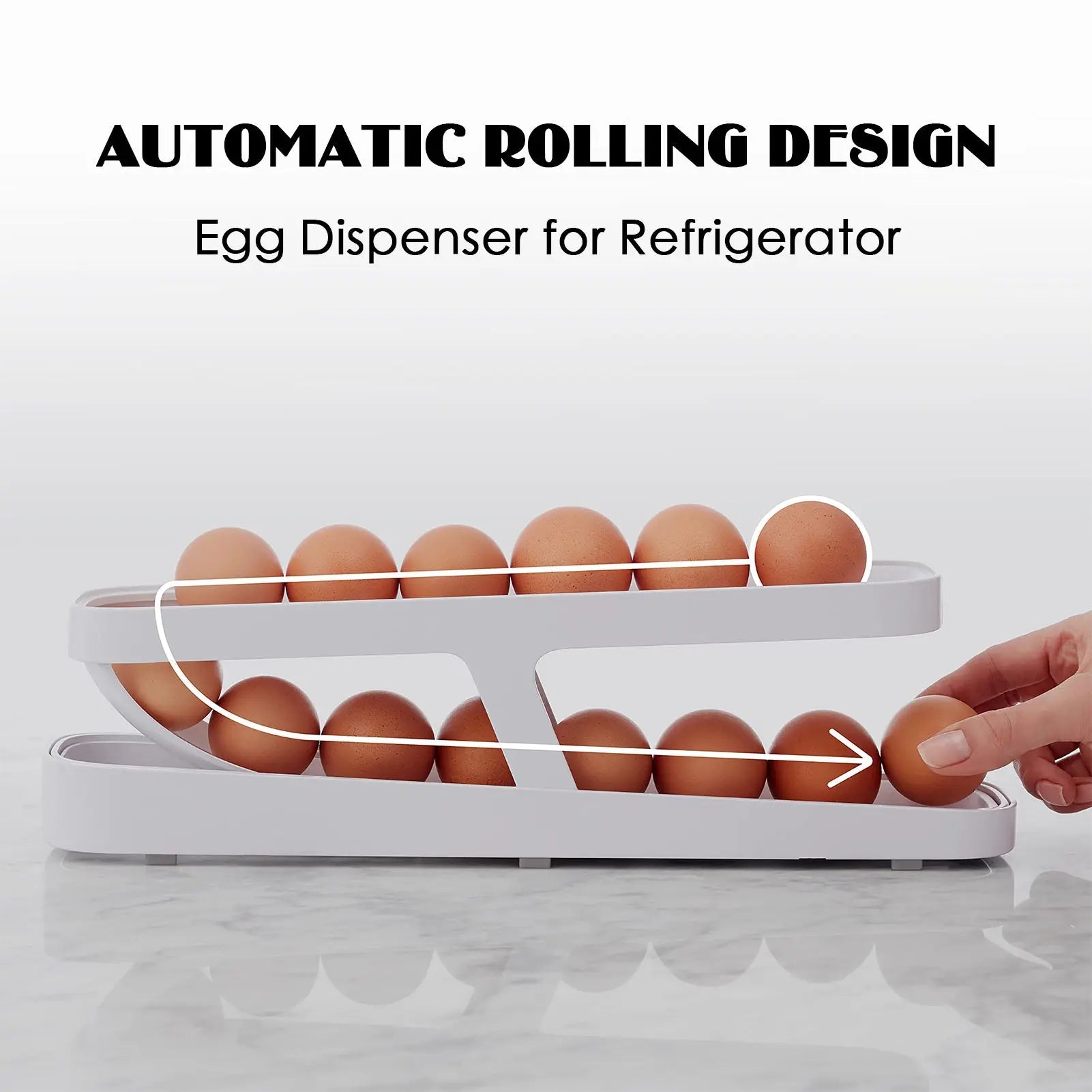 Roll-down refrigerator with egg dispenser; Egg Rack Holder Storage Box; Egg Basket Container Organizer StreetSharks