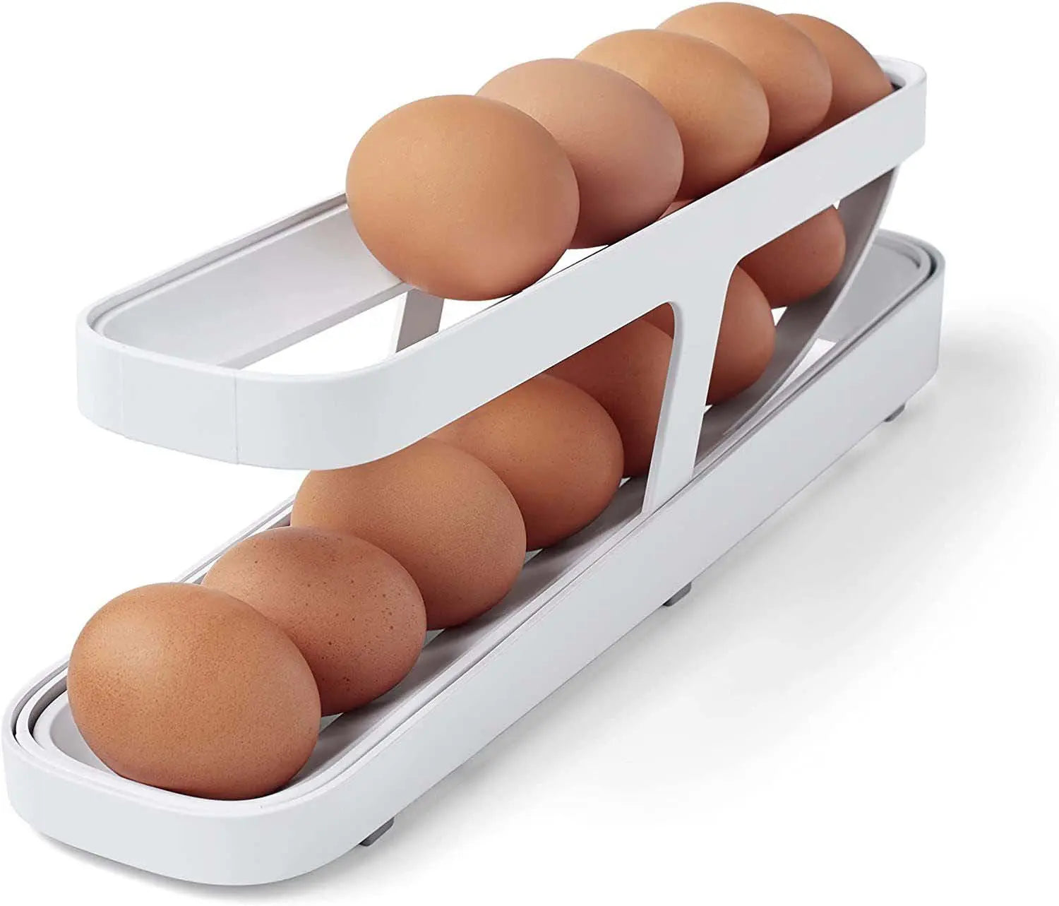 Roll-down refrigerator with egg dispenser; Egg Rack Holder Storage Box; Egg Basket Container Organizer StreetSharks