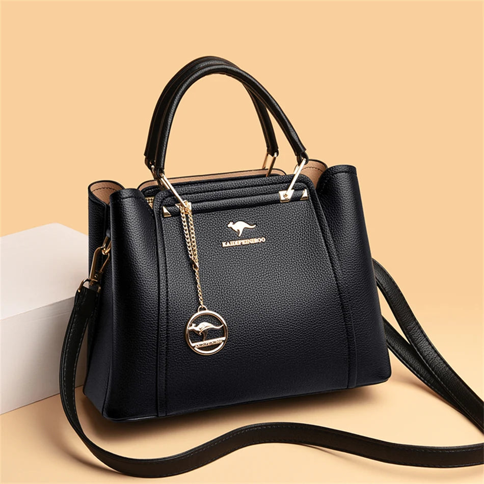 2024 Luxury Women Designer 3 Layers Shoulder Crossbody Sac Ladies Large Capacity Leather Handbags Shopper Brand Messenger Totes