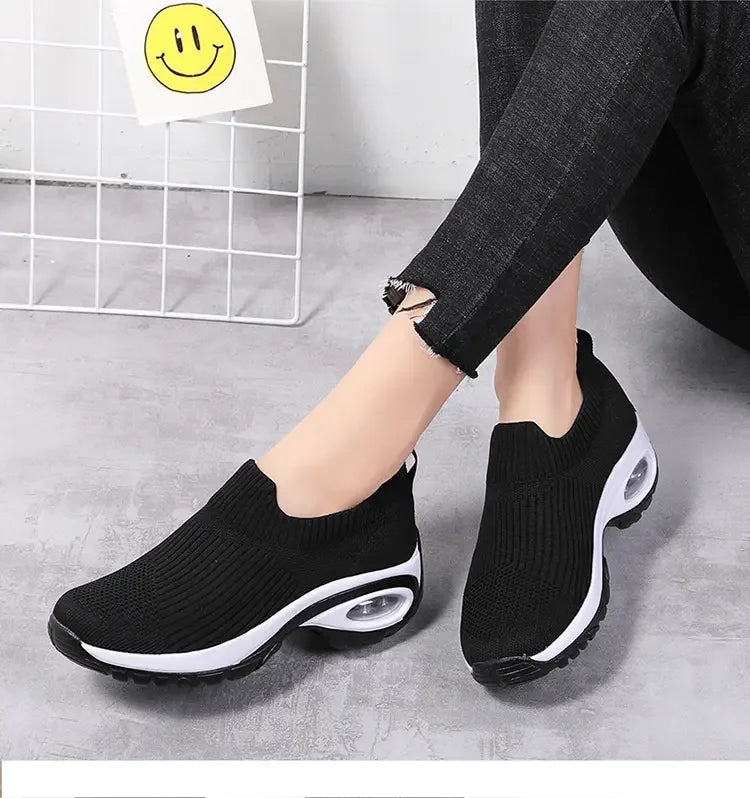 Wedge Platform Sneakers Women New Fashion Casual Sport Shoes Ladies Air Cushion Running Mesh Breathable Women Vulcanized Shoes - Streetsharks