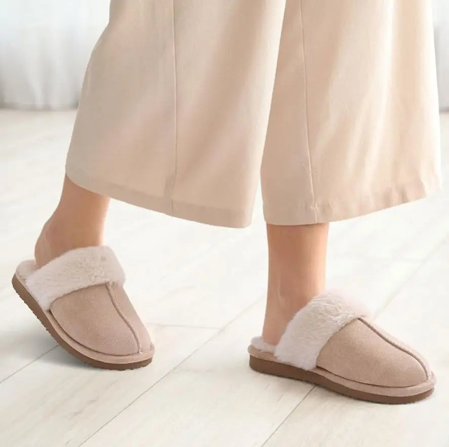 New Winter Fuzzy Women Slippers Indoor Soft House Shoes Fashion Brand Fluffy Suede Women Shoes Outdoor Antiskid Flat Slippers