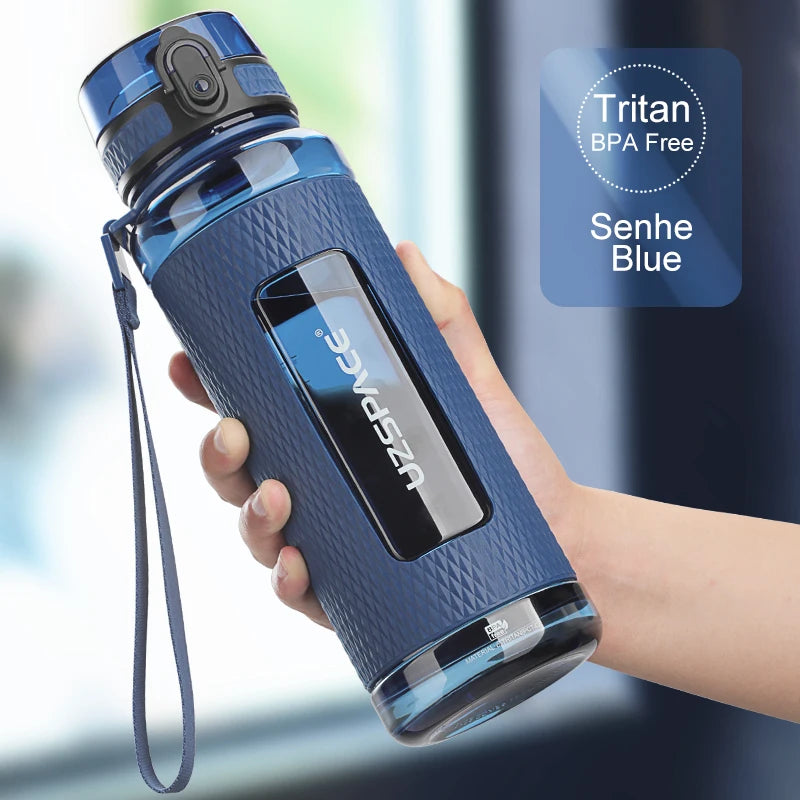 UZSPACE Sport Water Bottles BPA Free Portable Gym Anti-fall Leak-proof Large Capacity Fitness Kettle Tritan Plastic Drink Bottle Streetsharks