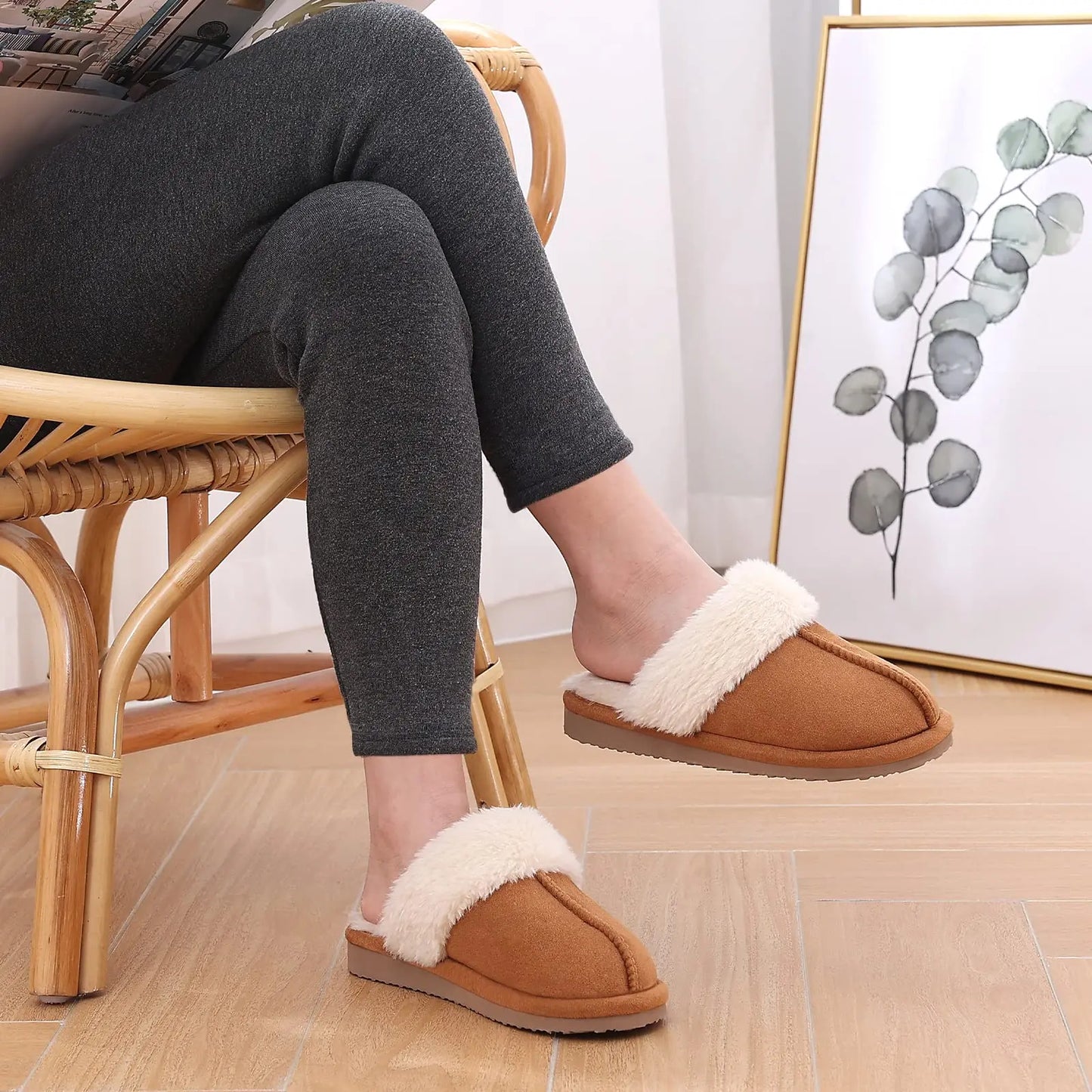 New Winter Fuzzy Women Slippers Indoor Soft House Shoes Fashion Brand Fluffy Suede Women Shoes Outdoor Antiskid Flat Slippers