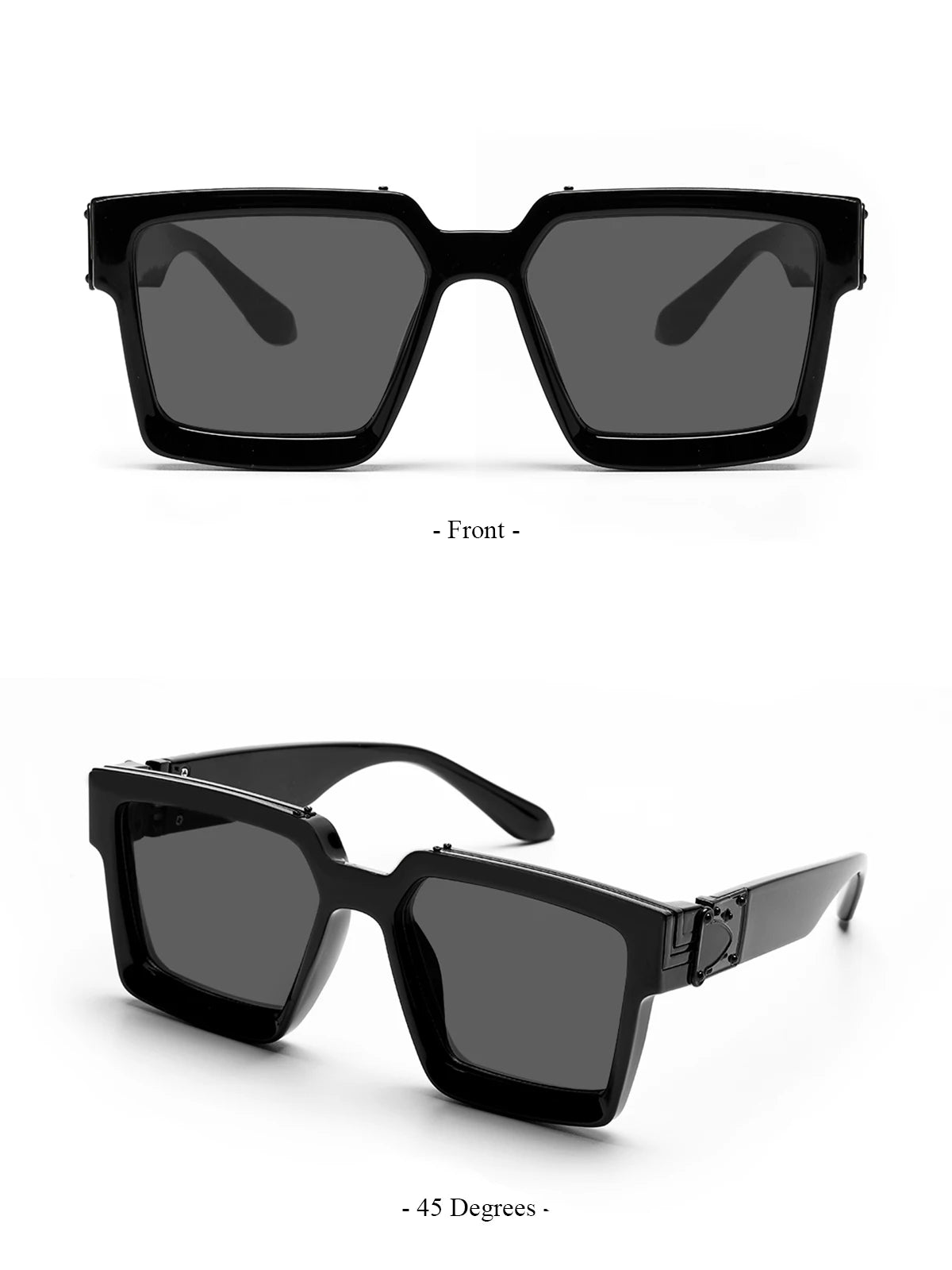 Ruiao Retro Black Millionaire Shades Luxury Sunglasses 2024 For Men Designer Famous Brand Square Sun Glasses Man Women Sunglass