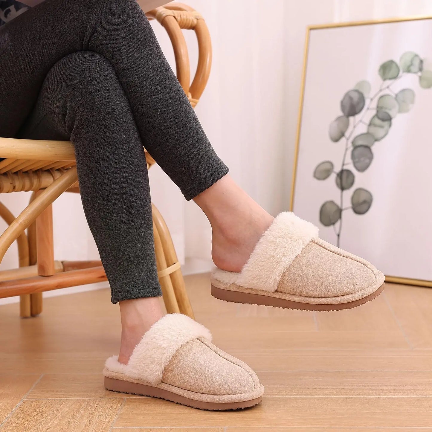 New Winter Fuzzy Women Slippers Indoor Soft House Shoes Fashion Brand Fluffy Suede Women Shoes Outdoor Antiskid Flat Slippers