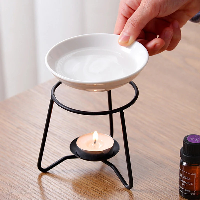 1Pc Aromatherapy Stove Essential Oil Burner Tealight Holder Candle Pie Burner Aroma Diffuser Decor Spa Meditation Home Ornament TU Streetsharks