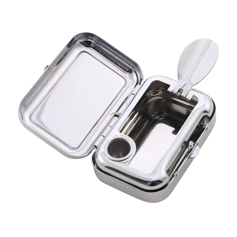 Outdoor Mini Portable Metal Cigarette Ashtray Fashion Ashtray Wiht Lockable Lid Desktop Ash Case Pocket Ashtray Gift For Man