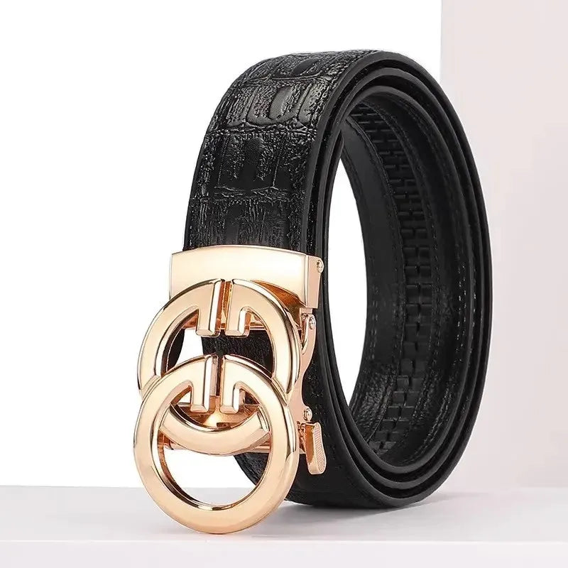 Men's Belt Made of High Quality Material, Metal Alloy Automatic Buckle Brand, Luxurious Design, Men's Belt