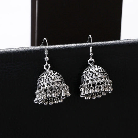 Classic Silver Color Small Earrings Indian Jewelry Piercing For Women Ethnic Bollywood Earrings Streetsharks