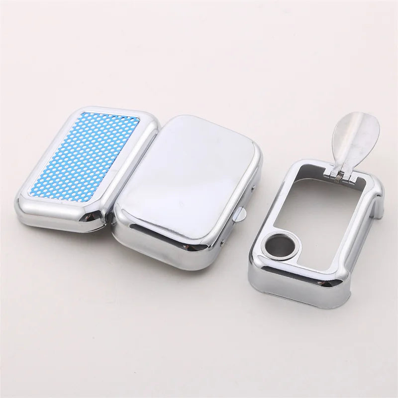 Outdoor Mini Portable Metal Cigarette Ashtray Fashion Ashtray Wiht Lockable Lid Desktop Ash Case Pocket Ashtray Gift For Man