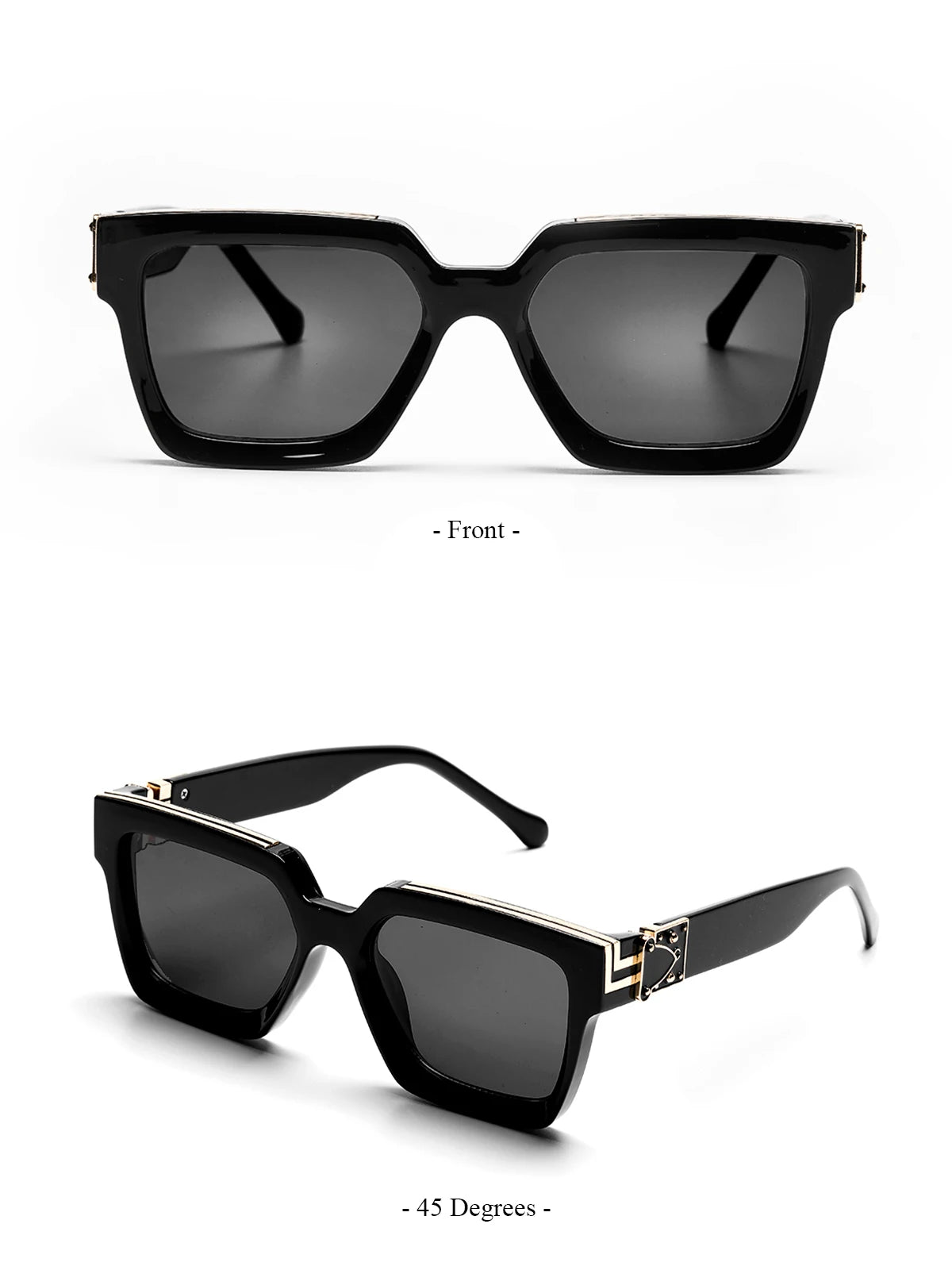 Ruiao Retro Black Millionaire Shades Luxury Sunglasses 2024 For Men Designer Famous Brand Square Sun Glasses Man Women Sunglass