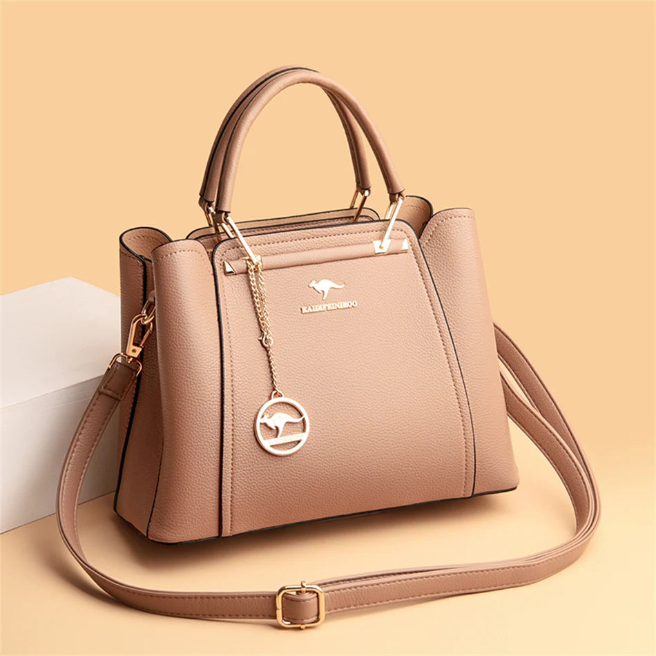 2024 Luxury Women Designer 3 Layers Shoulder Crossbody Sac Ladies Large Capacity Leather Handbags Shopper Brand Messenger Totes