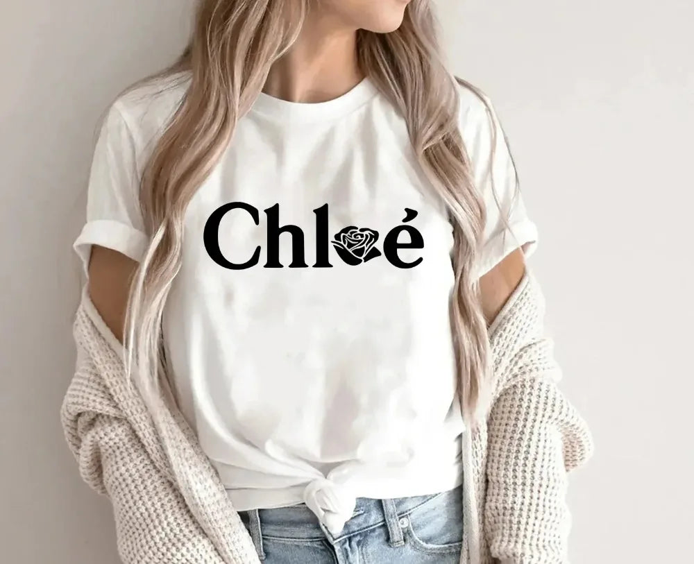 High Quality Lady T-Shirt Summer Luxury Brand Alphabet Print Women T-Shirt Women Fashion Graphic Women Top Street Ladies Shirt