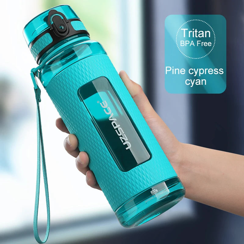 UZSPACE Sport Water Bottles BPA Free Portable Gym Anti-fall Leak-proof Large Capacity Fitness Kettle Tritan Plastic Drink Bottle Streetsharks