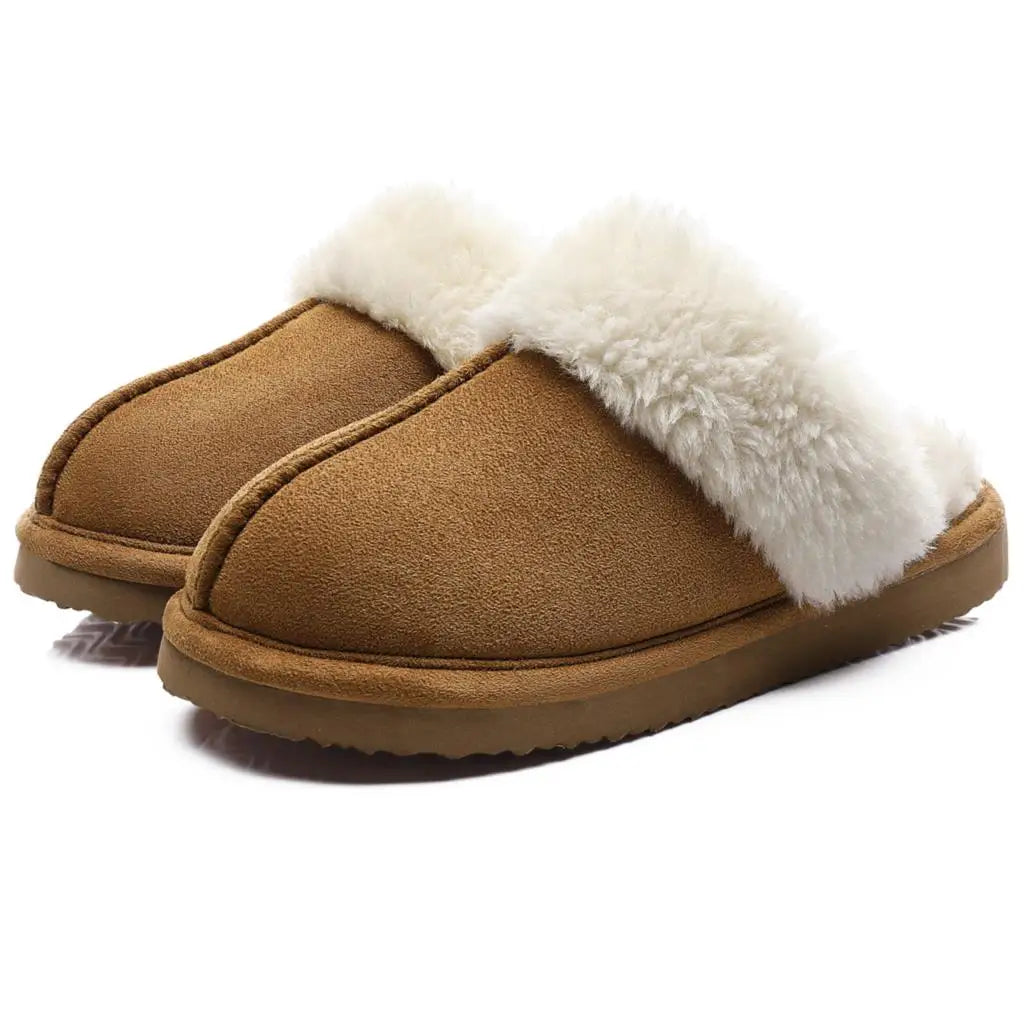 New Winter Fuzzy Women Slippers Indoor Soft House Shoes Fashion Brand Fluffy Suede Women Shoes Outdoor Antiskid Flat Slippers