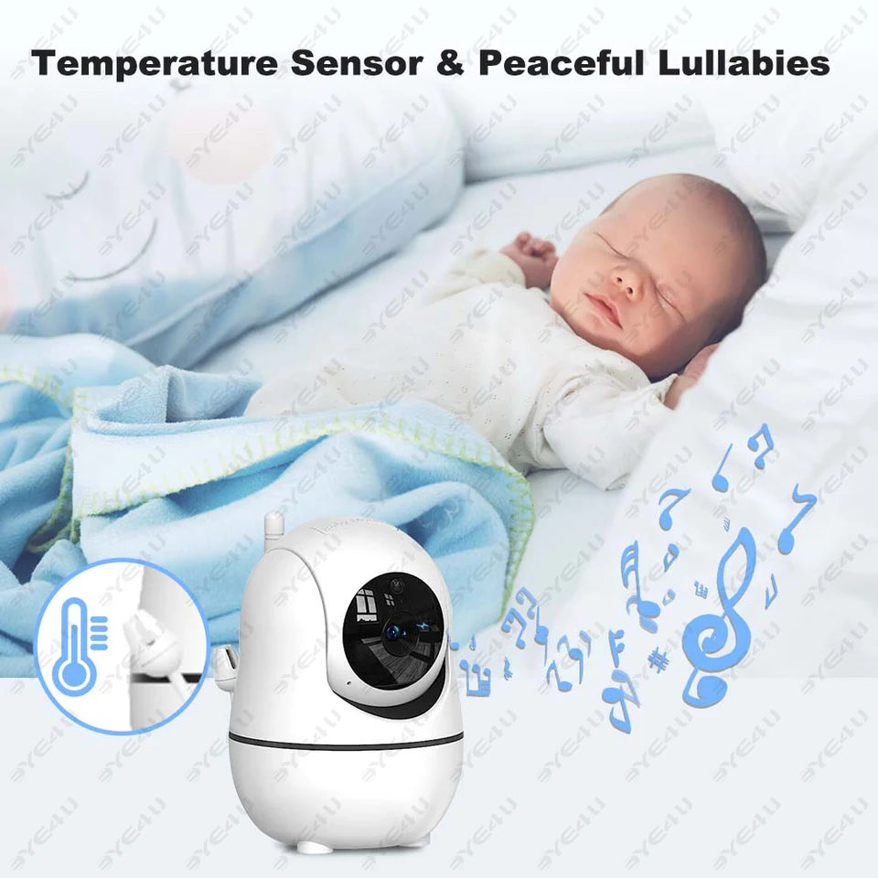 5&#039;&#039; Video Baby Monitor 2.4G Mother Kids Night Vision Zoom PTZ Video Surveillance Cameras With Temperature display Screen ABM501