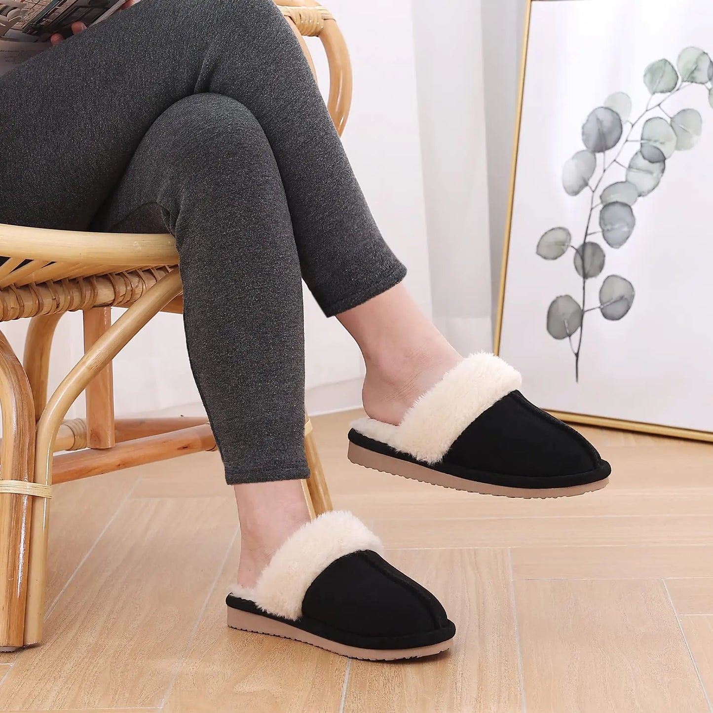 New Winter Fuzzy Women Slippers Indoor Soft House Shoes Fashion Brand Fluffy Suede Women Shoes Outdoor Antiskid Flat Slippers