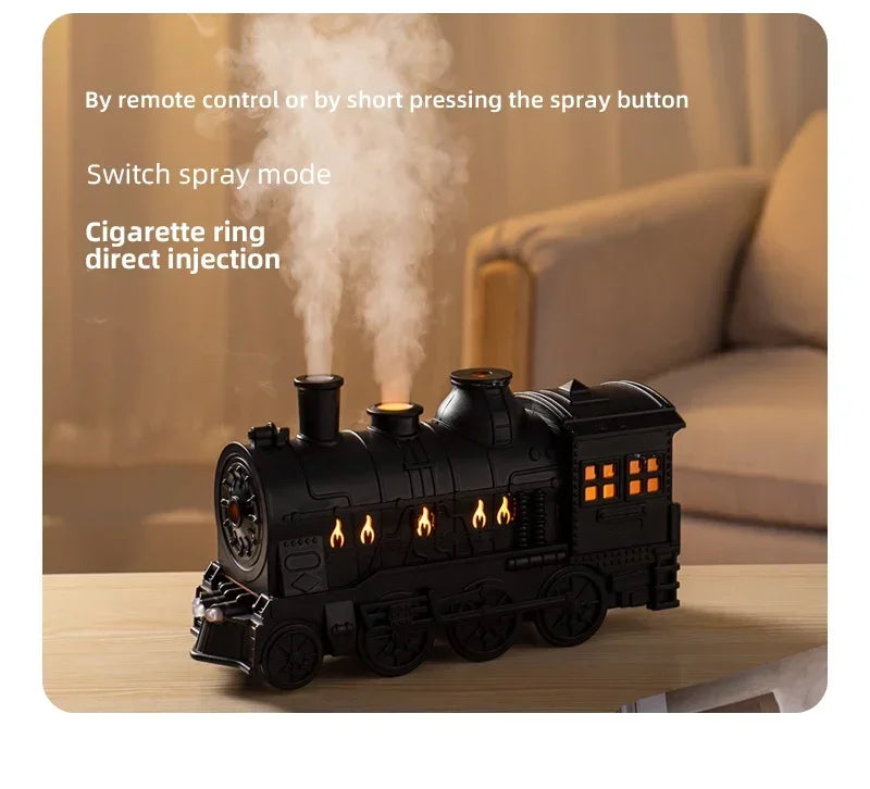 Mini Train Shape Aromatherapy Essential Oil Diffuser Ultrasonic Cool Mist Air Humidifier with LED Lamp Aroma Difusor Atomizer