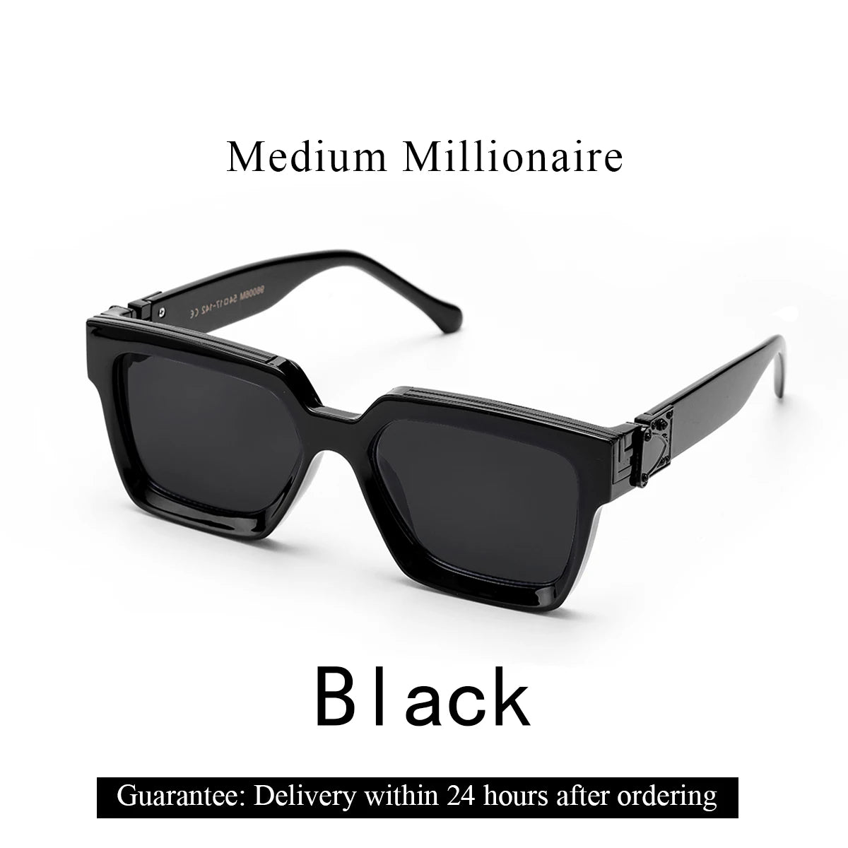 Ruiao Retro Black Millionaire Shades Luxury Sunglasses 2024 For Men Designer Famous Brand Square Sun Glasses Man Women Sunglass