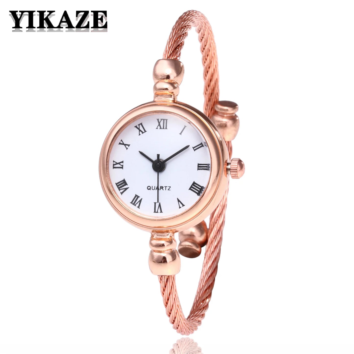 YIKAZE Women Bracelet Watch Retro Gold Bangle Women Watches Stainless Steel Retro Ladies Quartz Wristwatch Clock Dress Watch TU Streetsharks